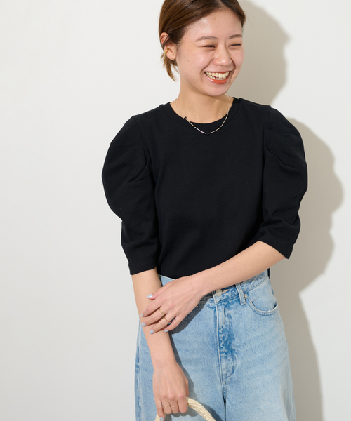JOURNAL STANDARD relume（ジャーナルスタンダード　レリューム）の「《WEB限定追加4》スリーブコンシャスプルオーバー（Tシャツ/カットソー・レディース・ブラック/ホワイト/ホワイト系その他・FREE）」の14枚目の写真
