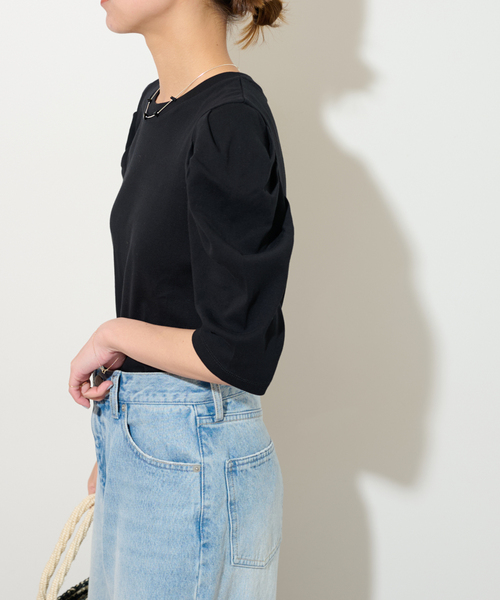 JOURNAL STANDARD relume（ジャーナルスタンダード　レリューム）の「《WEB限定追加4》スリーブコンシャスプルオーバー（Tシャツ/カットソー・レディース・ブラック/ホワイト/ホワイト系その他・FREE）」の16枚目の写真