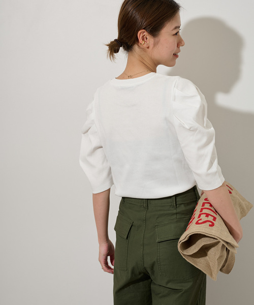 JOURNAL STANDARD relume（ジャーナルスタンダード　レリューム）の「《WEB限定追加4》スリーブコンシャスプルオーバー（Tシャツ/カットソー・レディース・ブラック/ホワイト/ホワイト系その他・FREE）」の21枚目の写真