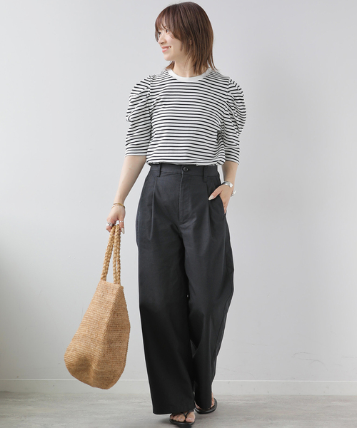 JOURNAL STANDARD relume（ジャーナルスタンダード　レリューム）の「《WEB限定追加4》スリーブコンシャスプルオーバー（Tシャツ/カットソー・レディース・ブラック/ホワイト/ホワイト系その他・FREE）」の22枚目の写真