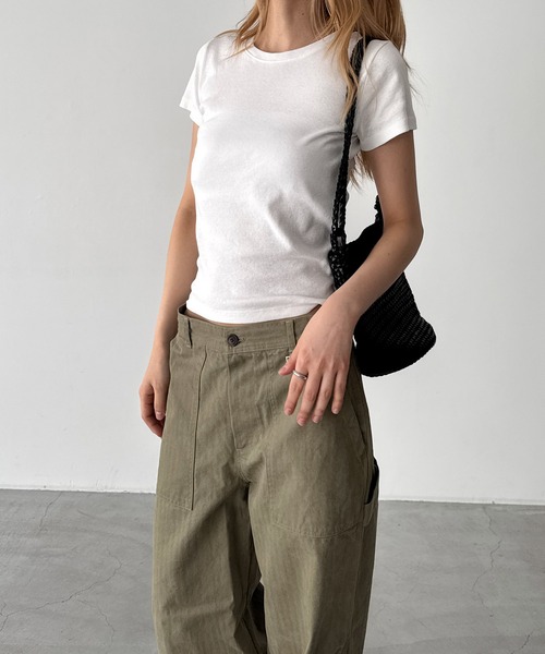CANAL JEAN(キャナルジーン)の「El mar BASICコンパクトTシャツ(Tシャツ/カットソー・レディース・ホワイト/ネイビー/ピンク/イエロー/ブラウン・ONE SIZE)」の6枚目の写真