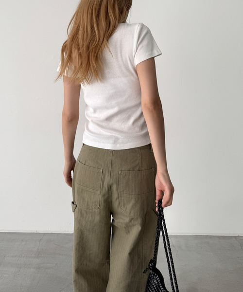 CANAL JEAN(キャナルジーン)の「El mar BASICコンパクトTシャツ(Tシャツ/カットソー・レディース・ホワイト/ネイビー/ピンク/イエロー/ブラウン・ONE SIZE)」の7枚目の写真