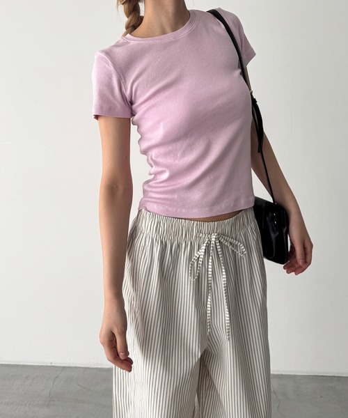 CANAL JEAN(キャナルジーン)の「El mar BASICコンパクトTシャツ(Tシャツ/カットソー・レディース・ホワイト/ネイビー/ピンク/イエロー/ブラウン・ONE SIZE)」の16枚目の写真