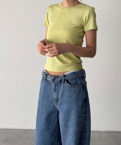 CANAL JEAN(キャナルジーン)の「El mar BASICコンパクトTシャツ(Tシャツ/カットソー・レディース・ホワイト/ネイビー/ピンク/イエロー/ブラウン・ONE SIZE)」の13枚目の写真