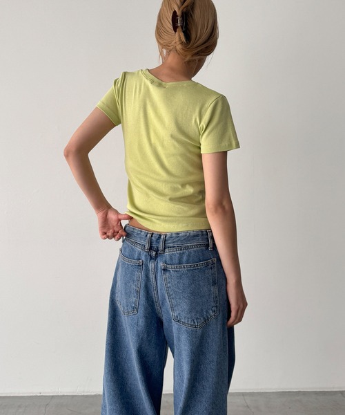 CANAL JEAN(キャナルジーン)の「El mar BASICコンパクトTシャツ(Tシャツ/カットソー・レディース・ホワイト/ネイビー/ピンク/イエロー/ブラウン・ONE SIZE)」の14枚目の写真