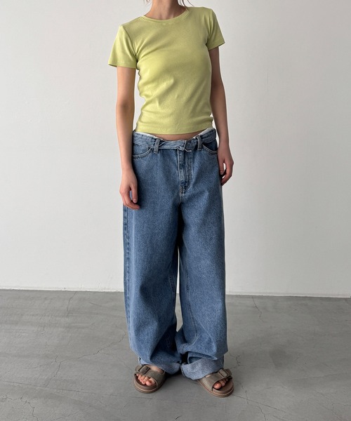 CANAL JEAN(キャナルジーン)の「El mar BASICコンパクトTシャツ(Tシャツ/カットソー・レディース・ホワイト/ネイビー/ピンク/イエロー/ブラウン・ONE SIZE)」の15枚目の写真
