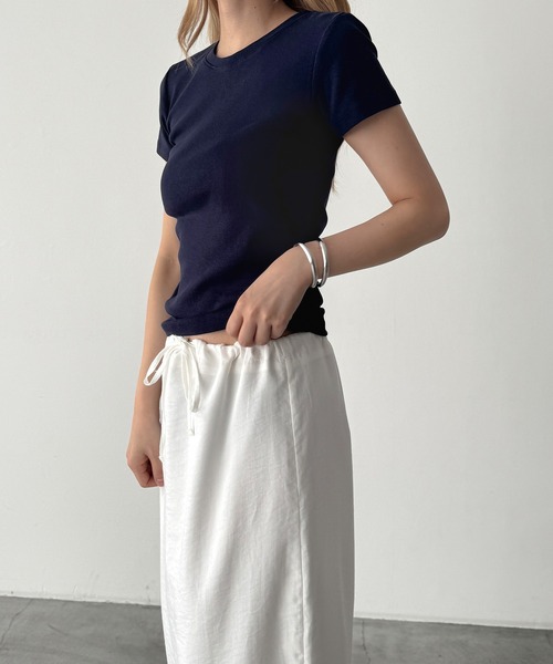 CANAL JEAN(キャナルジーン)の「El mar BASICコンパクトTシャツ(Tシャツ/カットソー・レディース・ホワイト/ネイビー/ピンク/イエロー/ブラウン・ONE SIZE)」の9枚目の写真