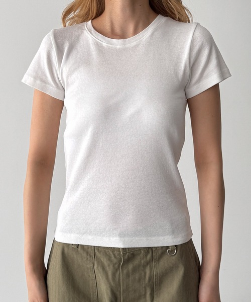 CANAL JEAN(キャナルジーン)の「El mar BASICコンパクトTシャツ(Tシャツ/カットソー・レディース・ホワイト/ネイビー/ピンク/イエロー/ブラウン・ONE SIZE)」の18枚目の写真