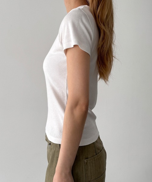 CANAL JEAN(キャナルジーン)の「El mar BASICコンパクトTシャツ(Tシャツ/カットソー・レディース・ホワイト/ネイビー/ピンク/イエロー/ブラウン・ONE SIZE)」の19枚目の写真