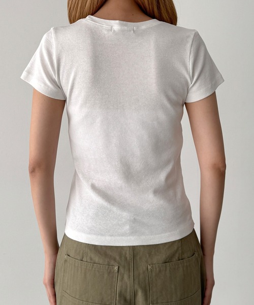 CANAL JEAN(キャナルジーン)の「El mar BASICコンパクトTシャツ(Tシャツ/カットソー・レディース・ホワイト/ネイビー/ピンク/イエロー/ブラウン・ONE SIZE)」の20枚目の写真