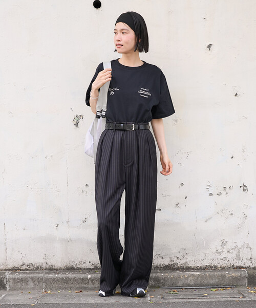 FREAK'S STORE（フリークスストア）の「【FREAK'S STORE/フリークスストア タック スラックス/ワイドパンツ（スラックス・レディース・ライトグレー/その他1/ブラック・MEDIUM/SMALL）」の15枚目の写真