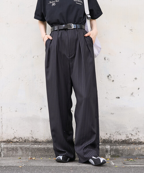 FREAK'S STORE（フリークスストア）の「【FREAK'S STORE/フリークスストア タック スラックス/ワイドパンツ（スラックス・レディース・ライトグレー/その他1/ブラック・MEDIUM/SMALL）」の19枚目の写真