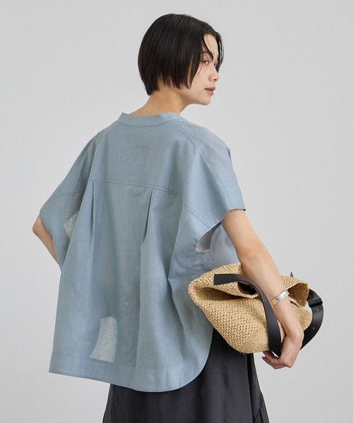 SALON adam et rope'(サロン アダム エ ロペ)の「【WEB限定】ドロストヘムフレンチスリーブシャツ(シャツ/ブラウス・レディース・ホワイト/ベージュ/サックスブルー・FREE)」の7枚目の写真