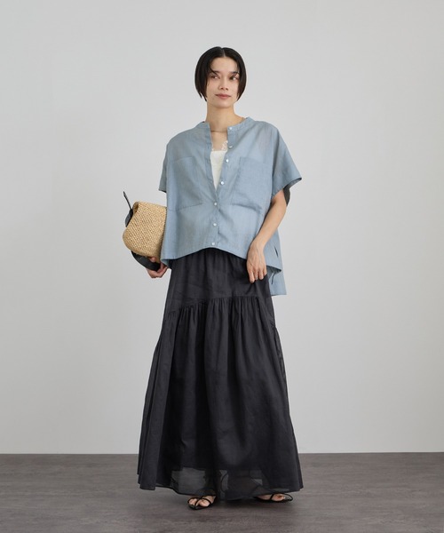 SALON adam et rope'(サロン アダム エ ロペ)の「【WEB限定】ドロストヘムフレンチスリーブシャツ(シャツ/ブラウス・レディース・ホワイト/ベージュ/サックスブルー・FREE)」の11枚目の写真