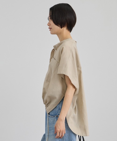 SALON adam et rope'(サロン アダム エ ロペ)の「【WEB限定】ドロストヘムフレンチスリーブシャツ(シャツ/ブラウス・レディース・ホワイト/ベージュ/サックスブルー・FREE)」の14枚目の写真