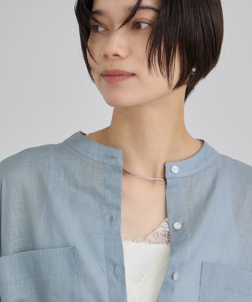 SALON adam et rope'(サロン アダム エ ロペ)の「【WEB限定】ドロストヘムフレンチスリーブシャツ(シャツ/ブラウス・レディース・ホワイト/ベージュ/サックスブルー・FREE)」の17枚目の写真