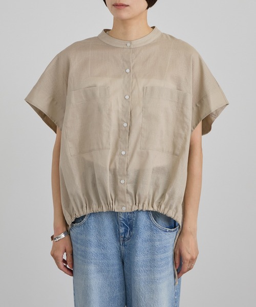 SALON adam et rope'(サロン アダム エ ロペ)の「【WEB限定】ドロストヘムフレンチスリーブシャツ(シャツ/ブラウス・レディース・ホワイト/ベージュ/サックスブルー・FREE)」の20枚目の写真