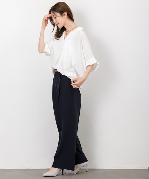 MAISONCOMFY (メゾンコンフィ)の「【スキッパーブラウス】ヒップまでしっかり隠れるオーバーサイズ(シャツ/ブラウス・レディース・ネイビー/ミント/ホワイト/ブラック/イエロー・FREE)」の15枚目の写真