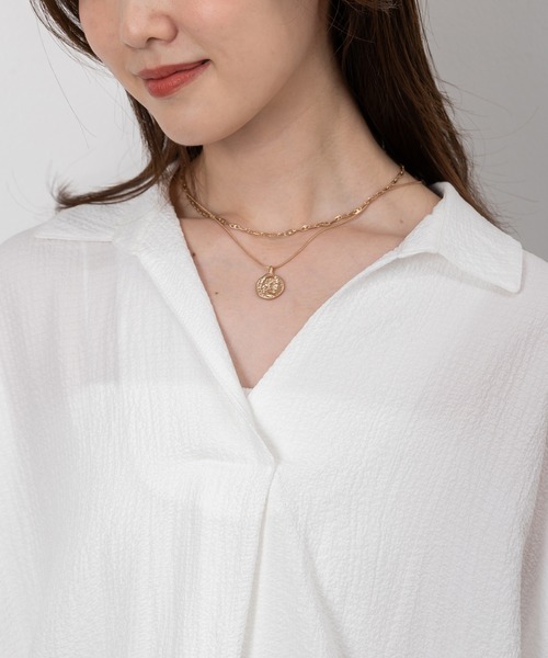 MAISONCOMFY (メゾンコンフィ)の「【スキッパーブラウス】ヒップまでしっかり隠れるオーバーサイズ(シャツ/ブラウス・レディース・ネイビー/ミント/ホワイト/ブラック/イエロー・FREE)」の22枚目の写真