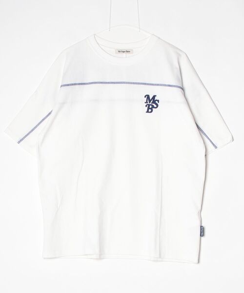 My sugar Babe（マイシュガーベイブ）の「back print Baseball Tee（Tシャツ/カットソー・メンズ・ホワイト/レッド/サンドベージュ/ネイビー・L/M/XL）」の2枚目の写真