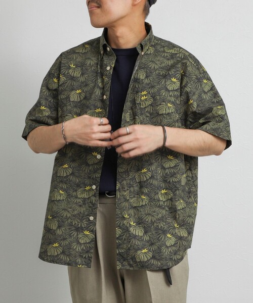 NOLLEY’S(ノーリーズ)の「総柄プリント ボタンダウン半袖シャツ リラックスシルエット 26SS(シャツ/ブラウス・メンズ・オレンジ系その他/ホワイト系その他/グリーン系その他・S/XL/L/M)」の3枚目の写真