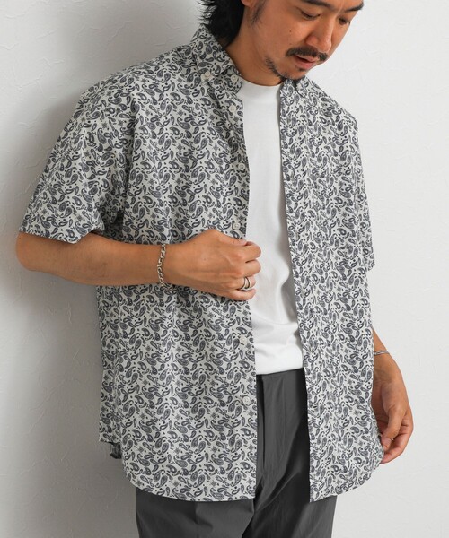 NOLLEY’S(ノーリーズ)の「総柄プリント ボタンダウン半袖シャツ リラックスシルエット 26SS(シャツ/ブラウス・メンズ・オレンジ系その他/ホワイト系その他/グリーン系その他・S/XL/L/M)」の4枚目の写真