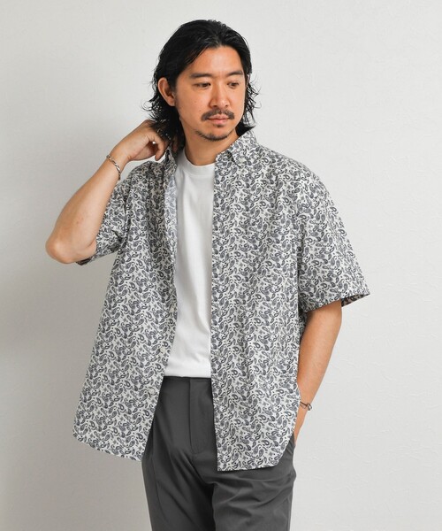 NOLLEY’S(ノーリーズ)の「総柄プリント ボタンダウン半袖シャツ リラックスシルエット 26SS(シャツ/ブラウス・メンズ・オレンジ系その他/ホワイト系その他/グリーン系その他・S/XL/L/M)」の8枚目の写真
