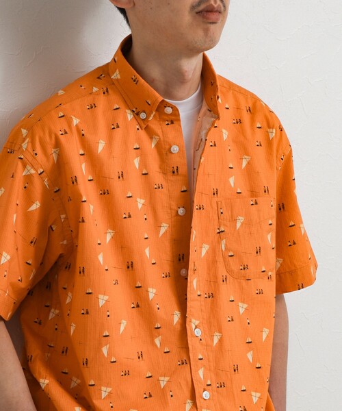 NOLLEY’S(ノーリーズ)の「総柄プリント ボタンダウン半袖シャツ リラックスシルエット 26SS(シャツ/ブラウス・メンズ・オレンジ系その他/ホワイト系その他/グリーン系その他・S/XL/L/M)」の15枚目の写真