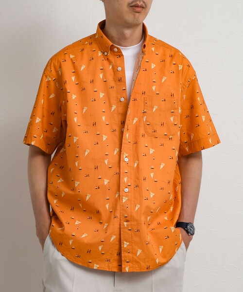 NOLLEY’S(ノーリーズ)の「総柄プリント ボタンダウン半袖シャツ リラックスシルエット 26SS(シャツ/ブラウス・メンズ・オレンジ系その他/ホワイト系その他/グリーン系その他・S/XL/L/M)」の16枚目の写真
