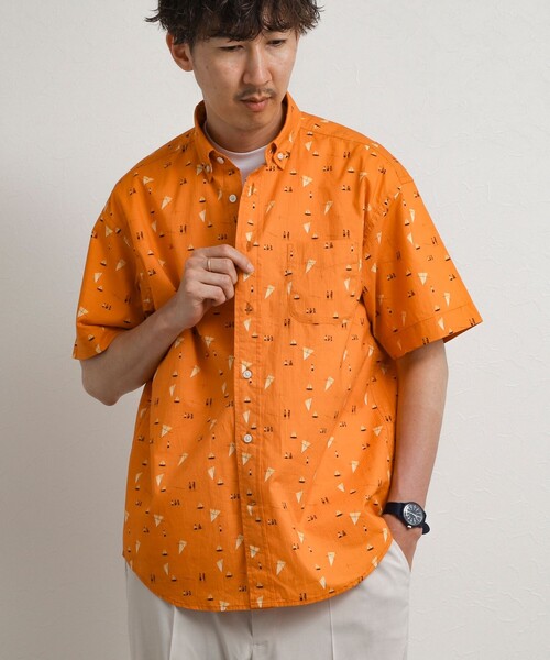 NOLLEY’S(ノーリーズ)の「総柄プリント ボタンダウン半袖シャツ リラックスシルエット 26SS(シャツ/ブラウス・メンズ・オレンジ系その他/ホワイト系その他/グリーン系その他・S/XL/L/M)」の17枚目の写真