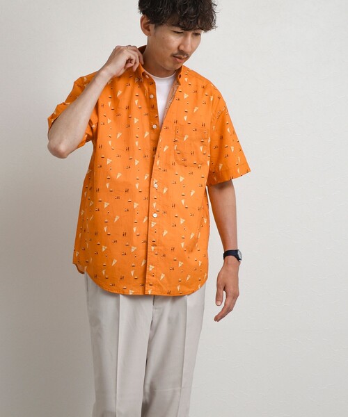 NOLLEY’S(ノーリーズ)の「総柄プリント ボタンダウン半袖シャツ リラックスシルエット 26SS(シャツ/ブラウス・メンズ・オレンジ系その他/ホワイト系その他/グリーン系その他・S/XL/L/M)」の18枚目の写真