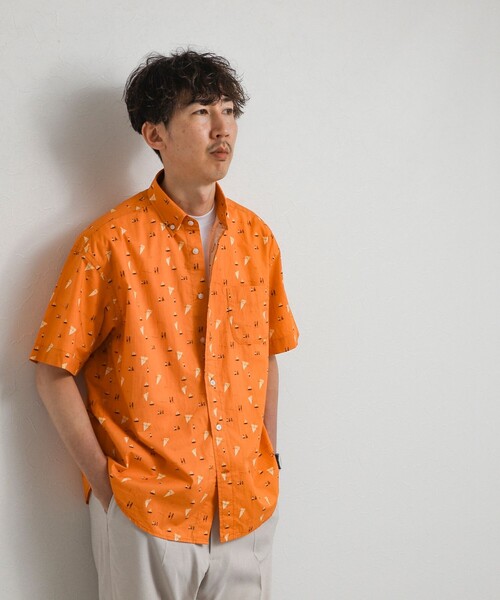 NOLLEY’S(ノーリーズ)の「総柄プリント ボタンダウン半袖シャツ リラックスシルエット 26SS(シャツ/ブラウス・メンズ・オレンジ系その他/ホワイト系その他/グリーン系その他・S/XL/L/M)」の21枚目の写真