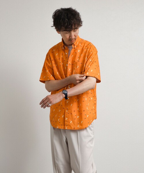 NOLLEY’S(ノーリーズ)の「総柄プリント ボタンダウン半袖シャツ リラックスシルエット 26SS(シャツ/ブラウス・メンズ・オレンジ系その他/ホワイト系その他/グリーン系その他・S/XL/L/M)」の22枚目の写真