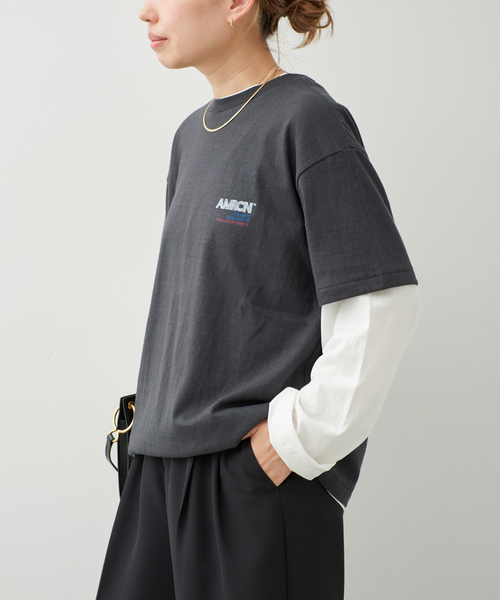 AMERICANA（アメリカーナ）の「【AMERICANA/アメリカーナ】AMRCN TEE（Tシャツ/カットソー・レディース・ブラック系その他・FREE）」の3枚目の写真