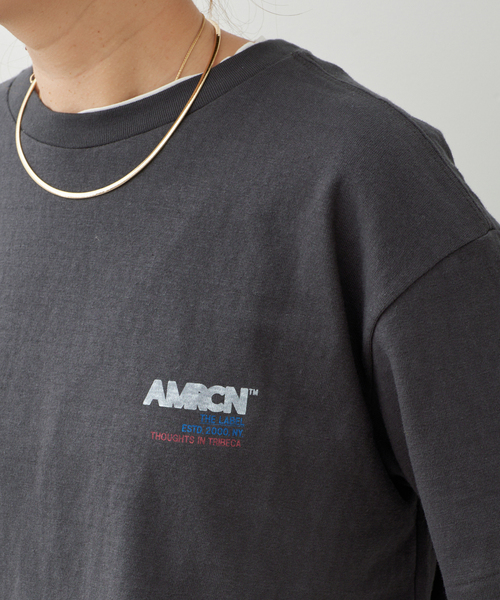 AMERICANA（アメリカーナ）の「【AMERICANA/アメリカーナ】AMRCN TEE（Tシャツ/カットソー・レディース・ブラック系その他・FREE）」の4枚目の写真