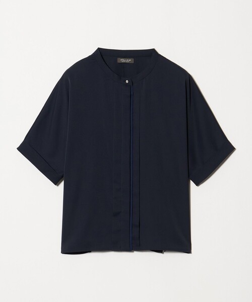 A DAY IN THE LIFE UNITED ARROWS(アデイインザライフユナイテッドアローズ)の「フロントバイカラー ドルマンブラウス <A DAY IN THE LIFE>(シャツ/ブラウス・レディース・ライトグレー/オフホワイト/ネイビー・FREE)」の3枚目の写真