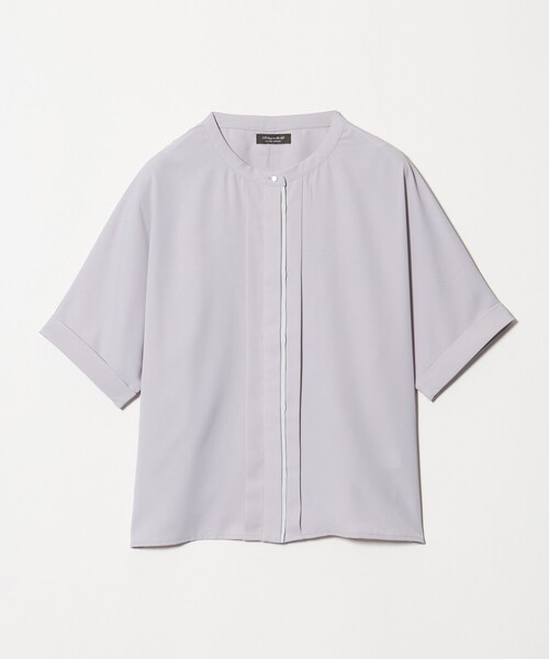 A DAY IN THE LIFE UNITED ARROWS(アデイインザライフユナイテッドアローズ)の「フロントバイカラー ドルマンブラウス <A DAY IN THE LIFE>(シャツ/ブラウス・レディース・ライトグレー/オフホワイト/ネイビー・FREE)」の1枚目の写真