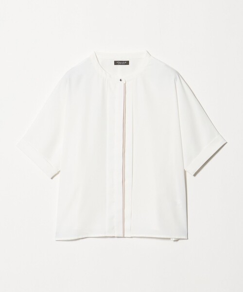 A DAY IN THE LIFE UNITED ARROWS(アデイインザライフユナイテッドアローズ)の「フロントバイカラー ドルマンブラウス <A DAY IN THE LIFE>(シャツ/ブラウス・レディース・ライトグレー/オフホワイト/ネイビー・FREE)」の15枚目の写真