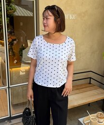 prose verse | 【SAPON】スクエアUネックドットTシャツ(Tシャツ/カットソー)