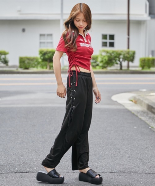 GORGE(ゴージ)の「《サイドレースアップ》裏毛ワイドパンツ/カジュアル×ストリート/春夏/全2色(その他パンツ・レディース・グレー/ブラック・F)」の15枚目の写真