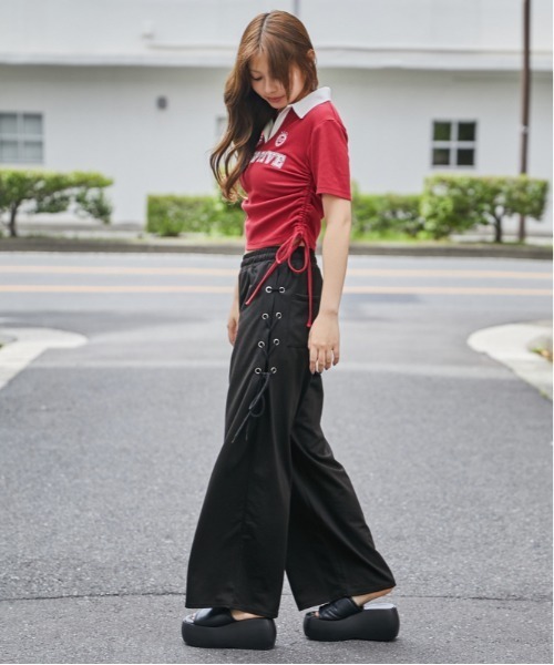 GORGE(ゴージ)の「《サイドレースアップ》裏毛ワイドパンツ/カジュアル×ストリート/春夏/全2色(その他パンツ・レディース・グレー/ブラック・F)」の16枚目の写真