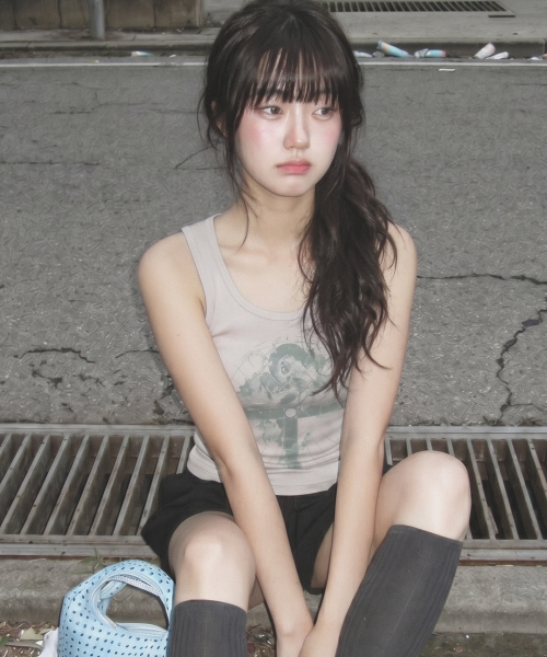 GRAVER（グレーバー）の「[サン]SAINT ソリッドマンゴーノースリーブ_2カラー（Tシャツ/カットソー・レディース・ライトグレー/ブラック・ONE SIZE）」の3枚目の写真