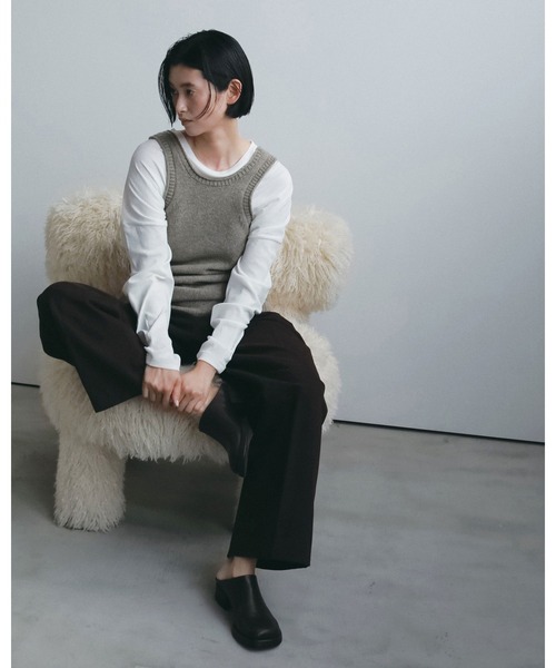 anuke(アンヌーク)の「Square Heel Slip-on(スリッポン・レディース・ブラウン/ブラック・38inch/37inch/36inch)」の5枚目の写真