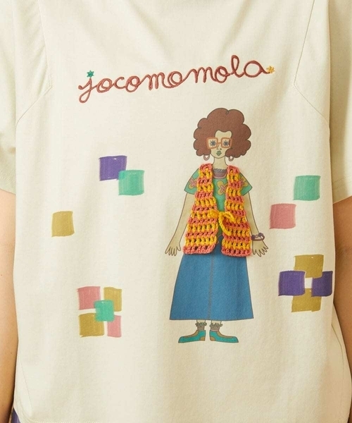 Jocomomola(ホコモモラ)の「【接触冷感】Amigo ガールプリントTシャツ(Tシャツ/カットソー・レディース・ネイビー/クリーム・40)」の7枚目の写真