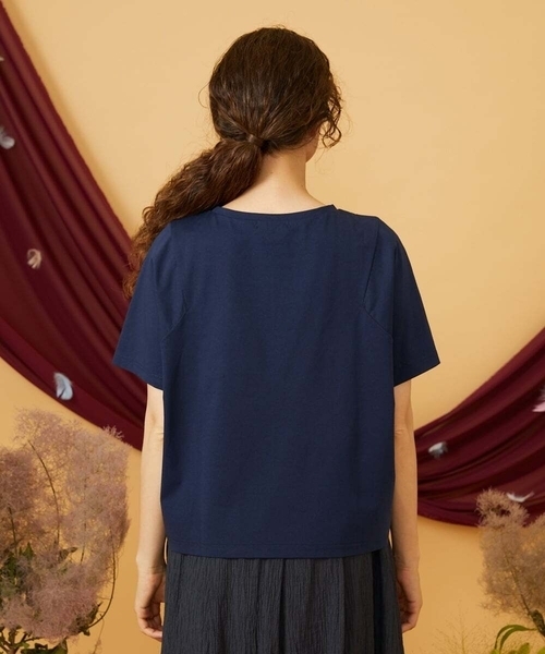Jocomomola(ホコモモラ)の「【接触冷感】Amigo ガールプリントTシャツ(Tシャツ/カットソー・レディース・ネイビー/クリーム・40)」の13枚目の写真