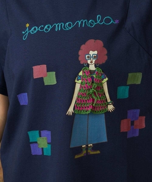 Jocomomola(ホコモモラ)の「【接触冷感】Amigo ガールプリントTシャツ(Tシャツ/カットソー・レディース・ネイビー/クリーム・40)」の17枚目の写真