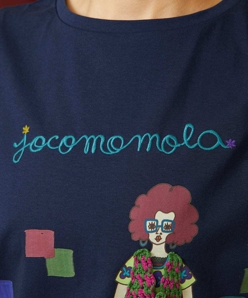 Jocomomola(ホコモモラ)の「【接触冷感】Amigo ガールプリントTシャツ(Tシャツ/カットソー・レディース・ネイビー/クリーム・40)」の18枚目の写真