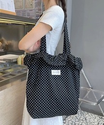 ドット柄トートバッグレディース 大容量鞄