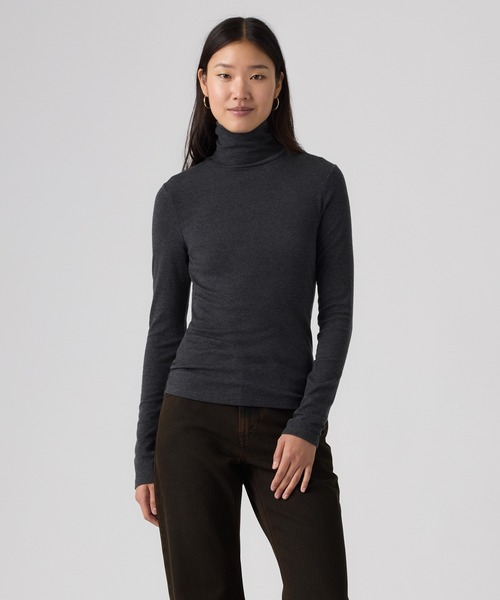 Levi's(リーバイス)の「Levi's/リーバイス シアー レイヤリング タートルネック(Tシャツ/カットソー・レディース・ブラック・XS/S/M)」の2枚目の写真