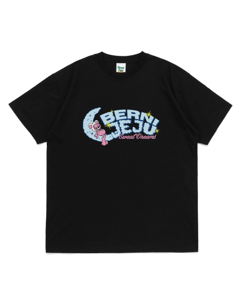 BERNI(ベルニ)の「ジェジュクレセントムーンロゴ半袖Tシャツ(ブラック)(Tシャツ/カットソー・レディース・その他・2XL/LARGE/X-LARGE/MEDIUM/SMALL)」の1枚目の写真